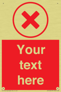 Custom red background, red cross in circle sign